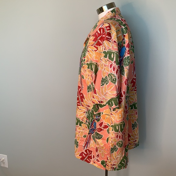 CARIBBEAN NWT MEN’S MULTICOLOR TROPICAL SHIRT LG - Picture 3 of 7